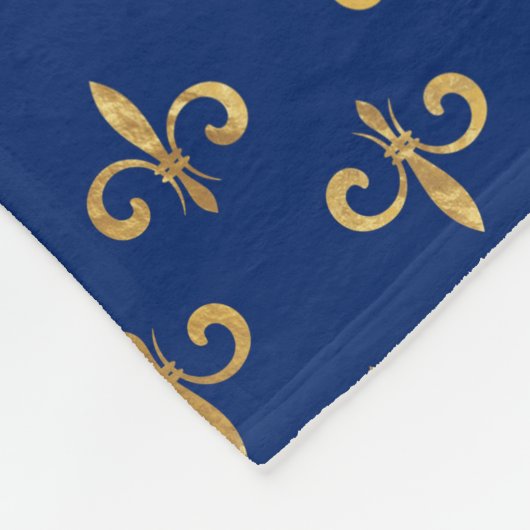 Fleur-de-lis - Gold en Royal Blue Fleece Deken (Hoek)