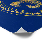 Fleur-de-lis - Gold en Royal Blue Poster (Hoek)
