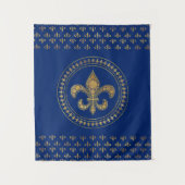 Fleur-de-lis - Gold en Royal Blue Wandkleed (Voorkant)