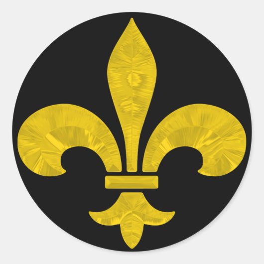 Fleur De Lis Gold Leaf Cut Ronde Sticker (Voorkant)