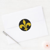 Fleur De Lis Gold Leaf Cut Ronde Sticker (Envelop)