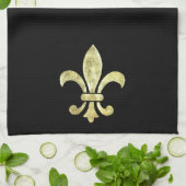 Fleur de Lis Gold Leaf Theedoek (Gevouwen)