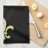 Fleur de Lis Gold Leaf Theedoek (Quarter Fold)