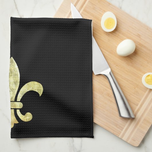 Fleur de Lis Gold Leaf Theedoek (Quarter Fold)