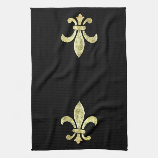 Fleur de Lis Gold Leaf Theedoek (Verticaal)
