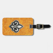 Fleur de Lis Gold Leather Kijk Bagagelabel (Voorkant horizontaal)