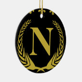 Fleur De Lis Gold, Letter of Number Keramisch Ornament (Rechts)