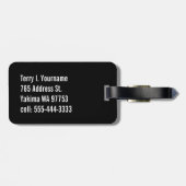 Fleur DE Lis Gold met Wit en Zwart Overzicht Bagagelabel (Achterkant horizontaal)