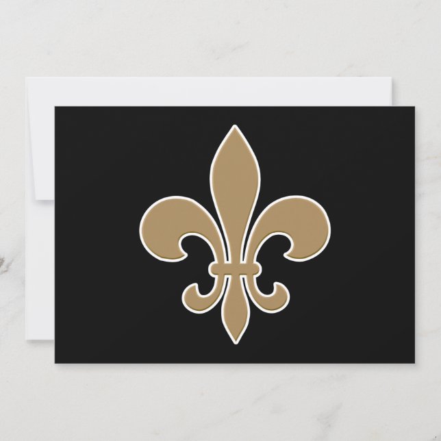 Fleur de Lis Gold met witte en zwarte omtrek (Voorkant)