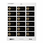 Fleur de Lis Gold met witte en zwarte omtrek Etiket (Full Sheet)
