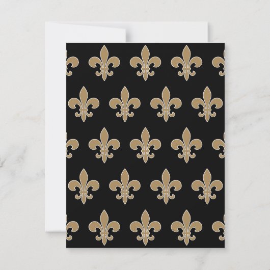 Fleur de Lis Gold met witte en zwarte omtrek Kaart (Achterkant)