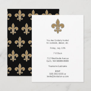 Fleur de Lis Gold met witte en zwarte omtrek Kaart