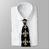 Fleur de Lis Gold met witte en zwarte omtrek Stropdas (Gebonden)