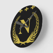 Fleur De Lis Gold Ronde Klok (Hoek)