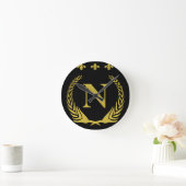 Fleur De Lis Gold Ronde Klok (Huis)