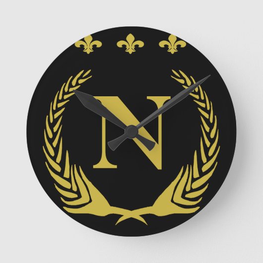 Fleur De Lis Gold Ronde Klok (Voorkant)