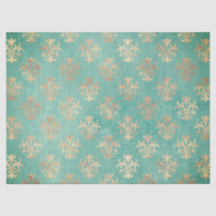 Fleur de lis goud en turquoise groene vintage pati tissuepapier