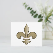 Fleur de lis - Goud en zwart Briefkaart (Staand voorkant)