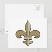 Fleur de lis - Goud en zwart Briefkaart (Voorkant / Achterkant)