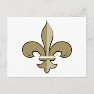 Fleur de lis - Goud en zwart Briefkaart