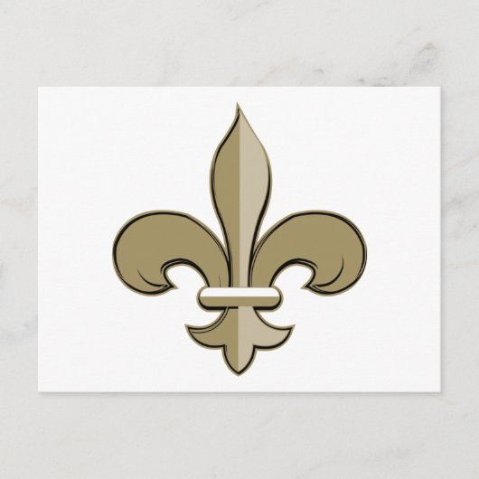 Fleur de lis - Goud en zwart Briefkaart (Voorkant)