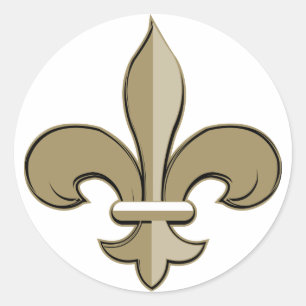 Fleur de lis - Goud en zwart Ronde Sticker