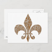Fleur de Lis: Goud in zilver gegraveerd Briefkaart (Voorkant / Achterkant)