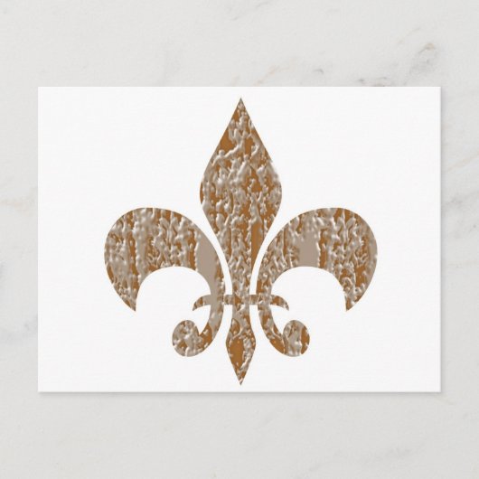Fleur de Lis: Goud in zilver gegraveerd Briefkaart (Voorkant)