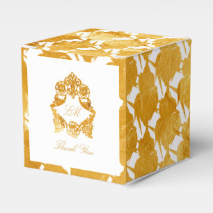 Fleur de Lis Goud patroon - Rococo Wapen Huwelijk Bedankdoosjes