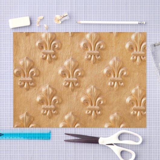fleur de lis, goudbeschilderd hout,  hout tissuepapier (Craft)