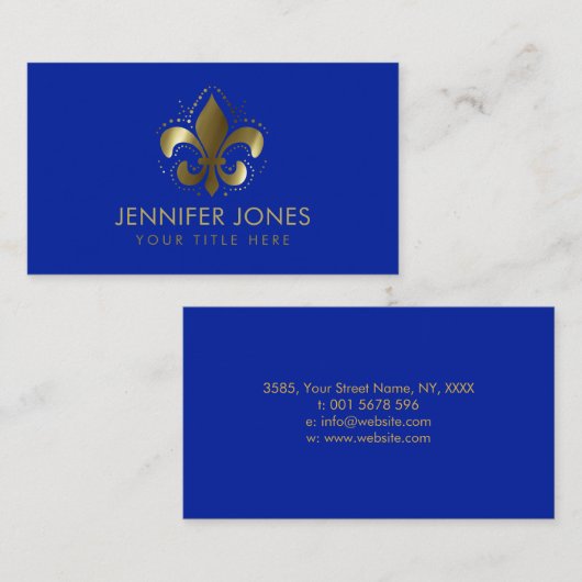 Fleur-de-lis - Gouden gradiënt Visitekaartje (Voorkant / Achterkant)
