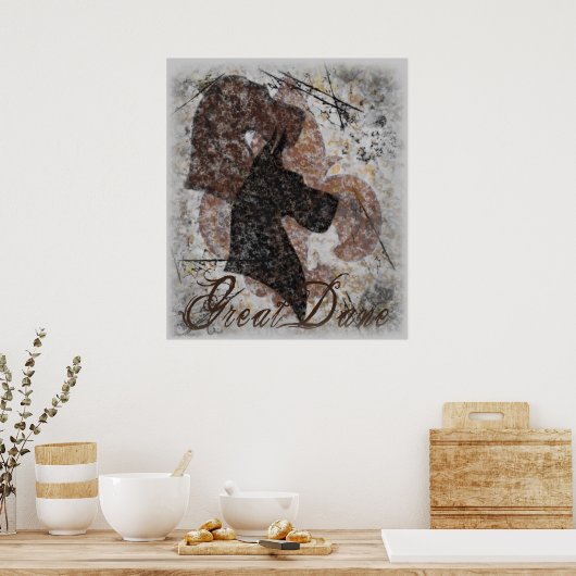 Fleur-De-Lis Great Dane Poster (Keuken)