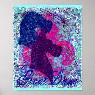 Fleur-De-Lis Great Dane Poster