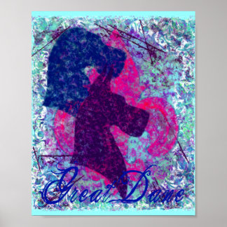 Fleur-De-Lis Great Dane Poster