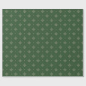 Fleur De Lis Green French Damask Pattern Cadeaupapier (Vlak)