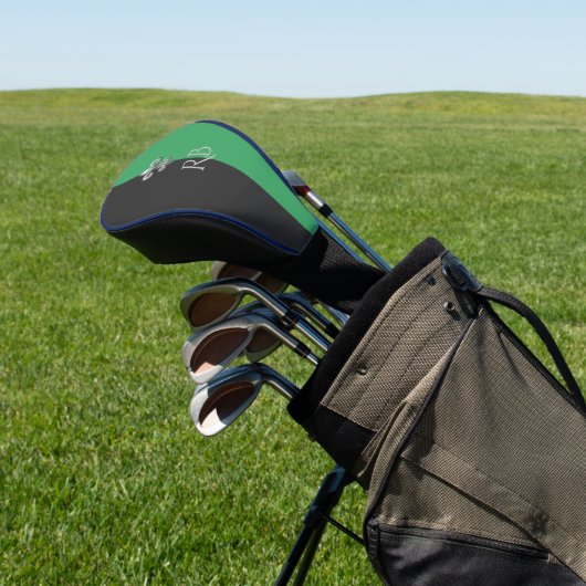 Fleur De Lis Green Golf Head Hoesje Golfheadcover (Insitu)