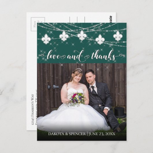 Fleur de Lis Green Lights | Foto's en Bedankt Briefkaart (Voorkant / Achterkant)