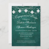 Fleur de Lis Green Lights | Vet Engagement Party Kaart (Voorkant)