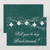 Fleur de Lis Green Lights | Vet mijn Bridesmaid (Voorkant / Achterkant)