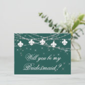 Fleur de Lis Green Lights | Vet mijn Bridesmaid (Staand voorkant)