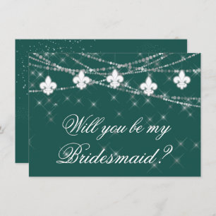 Fleur de Lis Green Lights Vet mijn Bridesmaid