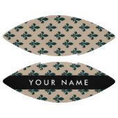 Fleur de Lis, Green on Beige, Royal, Your Name American Football (Panelen)