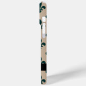 Fleur de Lis, Green on Beige, Royal, Your Name Case-Mate iPhone Case (Achterkant / Links)