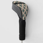 Fleur de Lis, Green on Beige, Royal, Your Name Golfheadcover (Schuin)