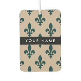 Fleur de Lis, Green on Beige, Royal, Your Name Luchtverfrisser