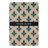 Fleur de Lis, Green on Beige, Royal, Your Name Mini Klembord (Achterkant)