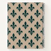 Fleur de Lis, Green on Beige, Royal, Your Name Notitieboek (Achterkant)