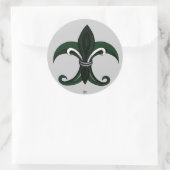 Fleur de lis Green/Silver Ronde Sticker (Tas)
