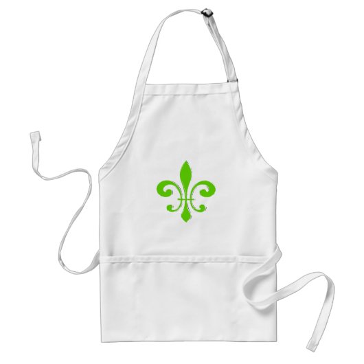 Fleur De Lis Green Standaard Schort (Voorkant)