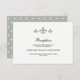 Fleur-de-lis Grijs Wit Receptie Kaart